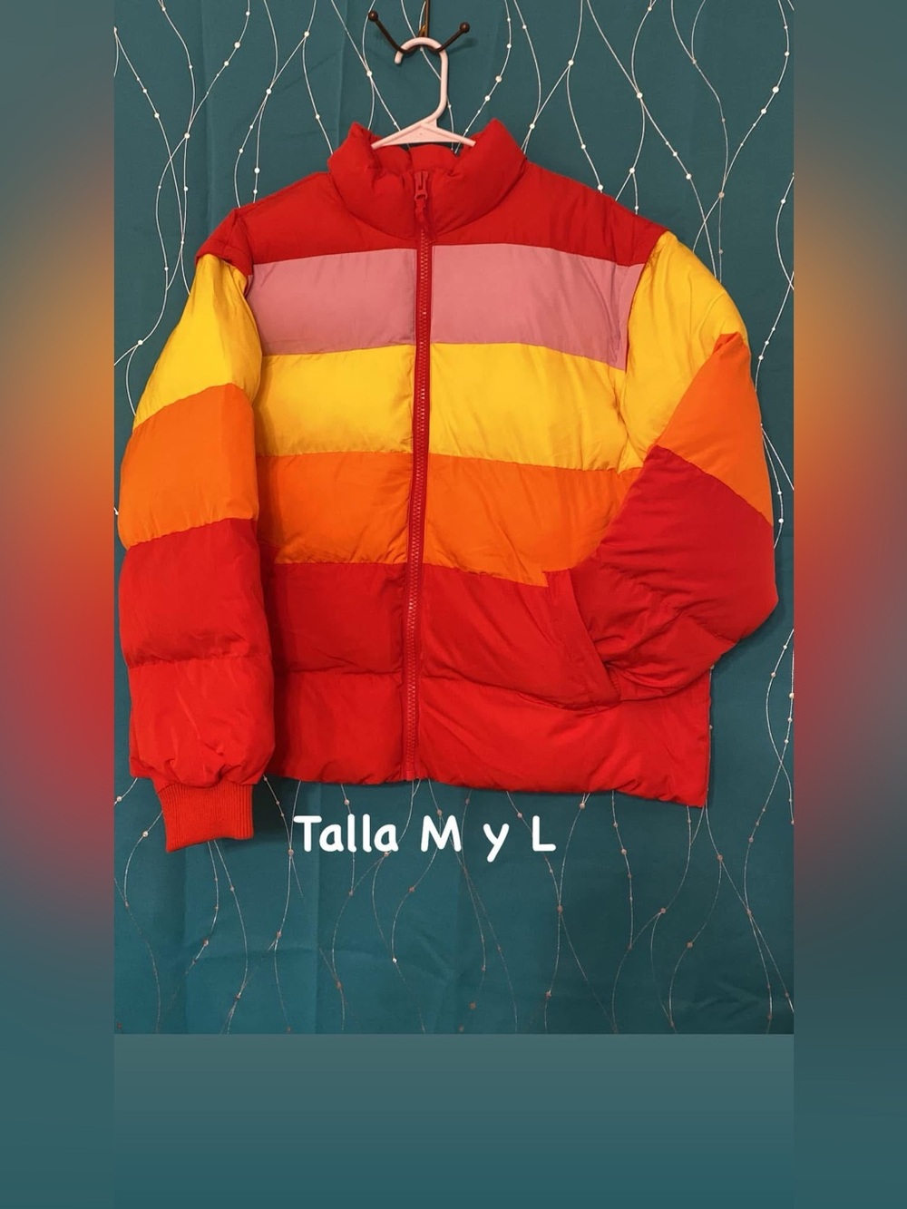 Multicolor Striped Puffer Jacket - Women's
